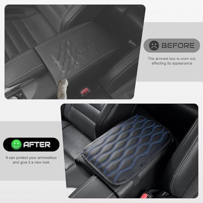 Amiss Car Center Console Cover, Upgraded Leather Car Armrest Cushion, Universal - Image 5