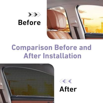 4PCS Car Window Shades, Mesh Side Window Sun Shade, Stretchy Front Rear Window - Image 6