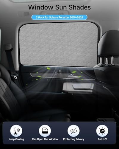Car Window Shade for Forester 2019-2024, 2 Pack UV & Glare Protection, - Image 2