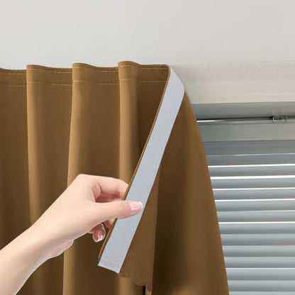Self Adhesive Curtains, Stick Curtain Blackout Shades Window Cover Curtains by Sovtfides