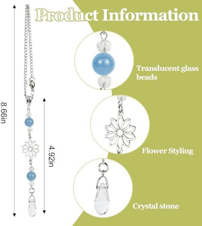 Hovom Flower Car Charm for Rear View Mirror, Cute Crystal Rearview Mirror - Image 2
