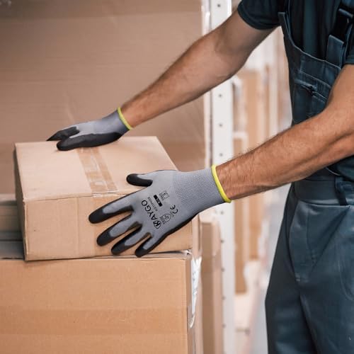 KAYGO Safety Work Gloves for Men Women, PU Coated Palm & Fingers - Image 4