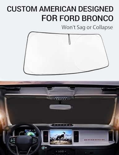 Proadsy Custom Fit 2021-2026 Ford Bronco Windshield Sun Shade, Blocks Heat - Image 2