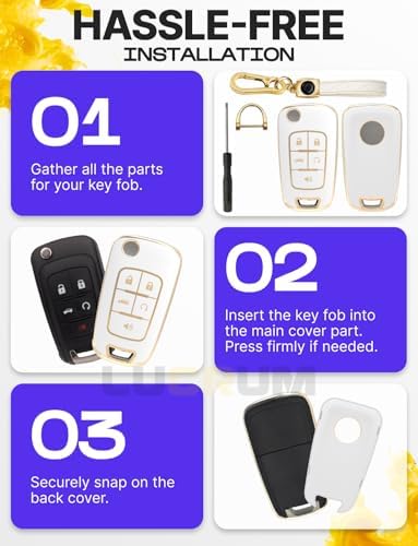 Lucrum Compatible with Chevy, Buick Key Fob Cover & Keychain - Image 6
