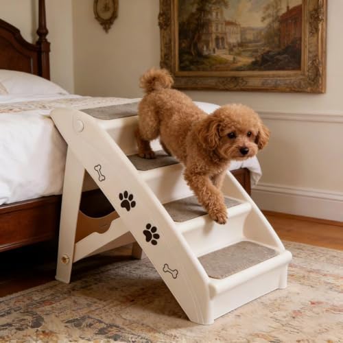 ZENY Dog Stairs for Bed 20" H, 4-Step Dog Steps for High Bed - Image 2