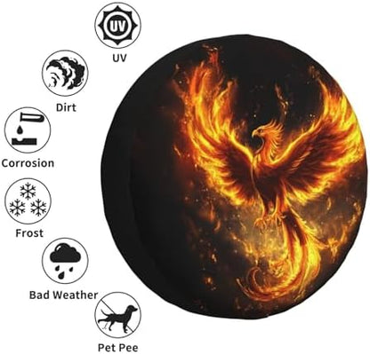 Kiuloam Fire Phoenix Spare Tire Cover Polyester Universal Sunscreen Waterproof - Image 6