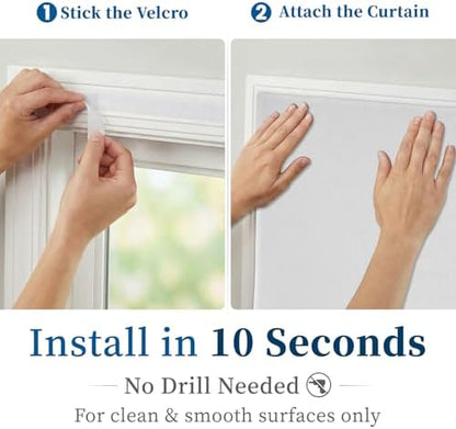100% Blackout French Door Curtains, Room Darkening Shades Small Window Curtain - Image 3