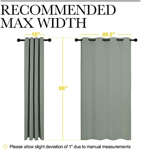 NICETOWN Greyish Green Blackout Curtains 96" Long - Image 7