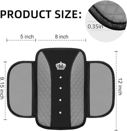 NBTEPEM 10 Pcs Bling Grey Car Floor Mats Set, Leather Grey Steering Wheel - Image 6