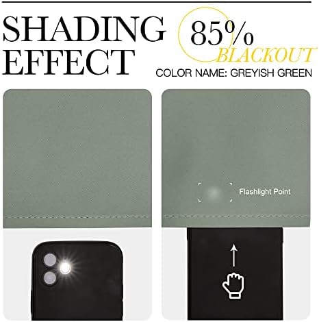 NICETOWN Sage Green Room Darkening Curtains, 42 x 68-inch - Image 5