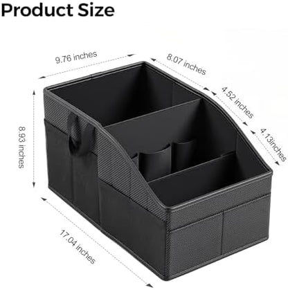 WHHMK Sturdy Leather Car Storage Support Up to 33 LB, Carbon Fiber Texture - Image 2