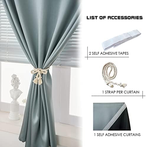 AJAZZ 100% Window Blinds Blackout Portable Black Out Curtains Adhesive Curtains - Image 2