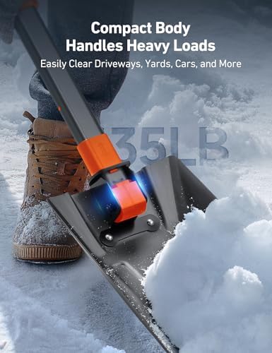 AstroAI 38.4" Folding Extendable Snow Shovel, Aluminum Handle & Metal Blade - Image 4