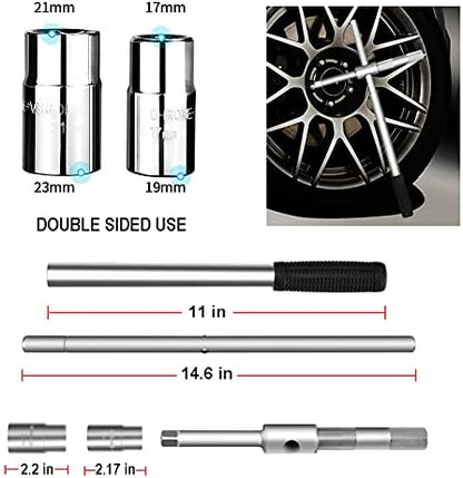 23" Universal Extended Lug Wrench, 4 Way Tire Iron Nut Wrench Set - Image 2