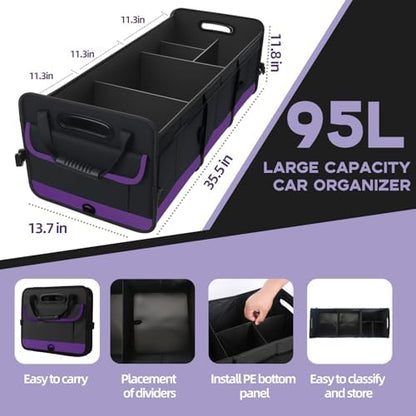 AOPHY Foldable Trunk Organizer for Car SUV Truck 95L - Image 2