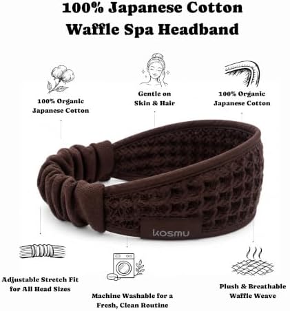 Luxury Organic Japanese Cotton Waffle Spa Headband - Image 2