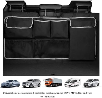 IHOTDER Large Capacity Car Trunk Organizer, Six Pockets Trunk Storage Organizer - Image 7