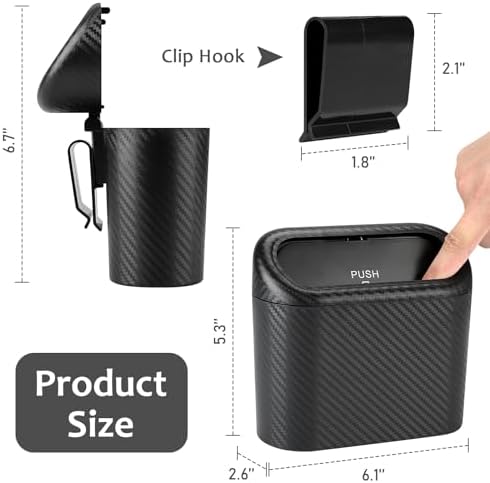 Accmor Car Trash Can with Lid, 2 Pack Mini Vehicle Trash Bin Car Dustbin - Image 2