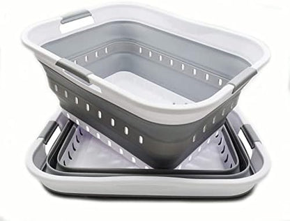 SAMMART 42L Collapsible Plastic Laundry Basket by SAMMART