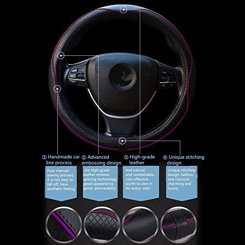 ESEWALAS Universal Car Steering Wheel Cover, Anti-Slip Leather Steering Wheel - Image 3