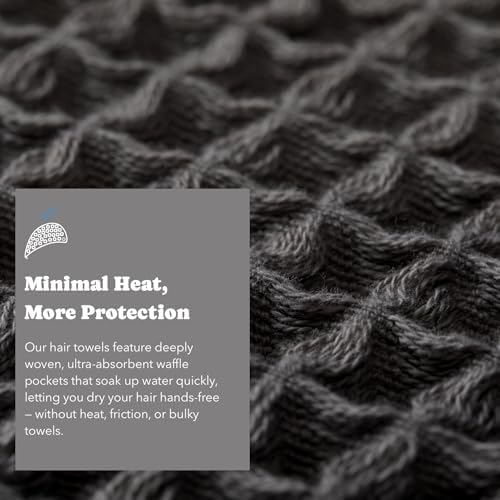 Luxury Organic Japanese Cotton Hair Drying Waffle Towel Wrap - Image 6