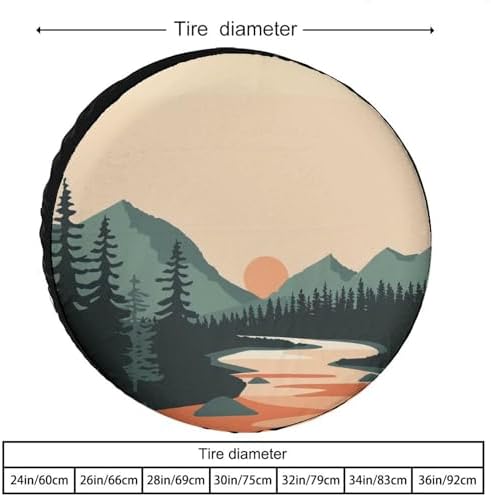 Camper Spare Tire Cover 15 Inch Mountain Adventure Universal Wheel Tire Cover - Image 2