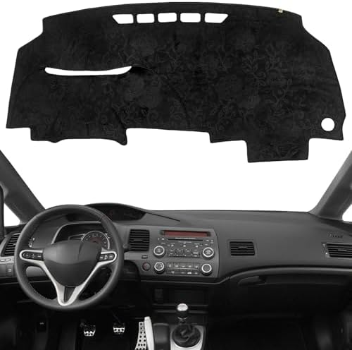 Dashboard Cover Dash Mat Fit for Ho-nda Civic 2011-2006, Car Dash Board Mat by KEYOOG