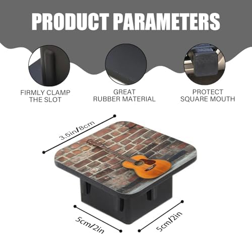 Hitch Cover Fits for 2-Inch Hitch, Acoustic Guitar Leaning Against Brick Wall - Image 3