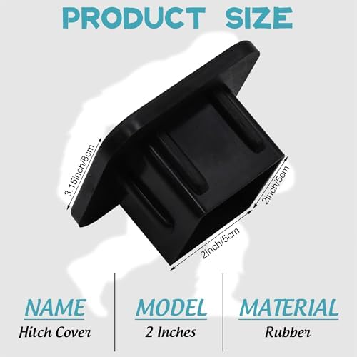 Trailer Hitch Cover Sasquatch Walking Square 2 Inch Receiver Tube Plug Cover - Image 2