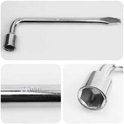 22mm Car Spare Tire Lug Wrench, Heavy Duty L-Type Tire Steel Tool - Image 3