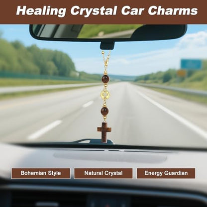 Car Rear View Mirror Accessories Car Hanging Ornament, Cross Unique Rearview - Image 3