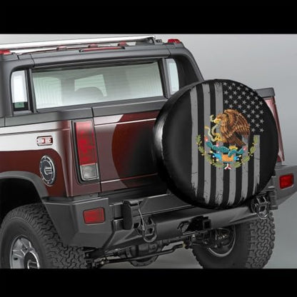 USA Mexico Flag Spare Tire Cover, Universal Waterproof & Dustproof Wheel - Image 4