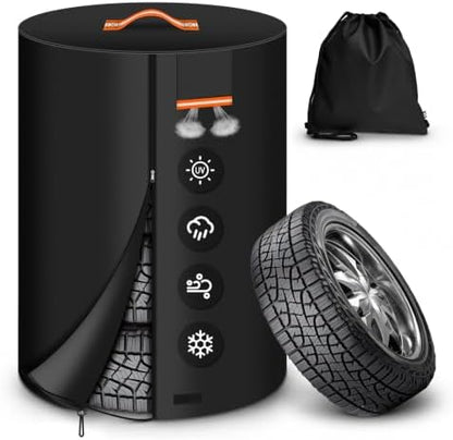 Tire Storage Cover, 600D Heavy Duty Holds 4 Tires Up to 32 Inch by DTNESS