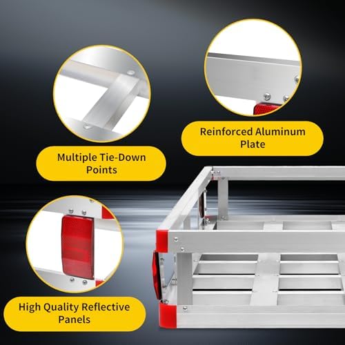 MaxxHaul Aluminum Hitch Mount Cargo Carrier - 500 lb Capacity Basket - Image 5