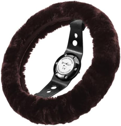 Andalus Brands Luxury Fluffy Car Steering Wheel Covers – Genuine Merino by AndalusBrand
