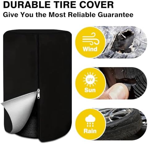 Tire Covers for Storage, Weatherproof Tire Bag Holds 4 Tires Up to 28" - Image 4