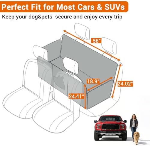 Meginc 56" Dog Seat Cover for Back Seat, Scratch Resistant Hammock for Car - Image 6