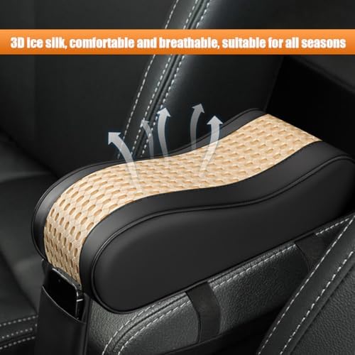 Car Armrest Cushion, Leather Memory Foam Car Center Console Arm Rest Pillow - Image 3