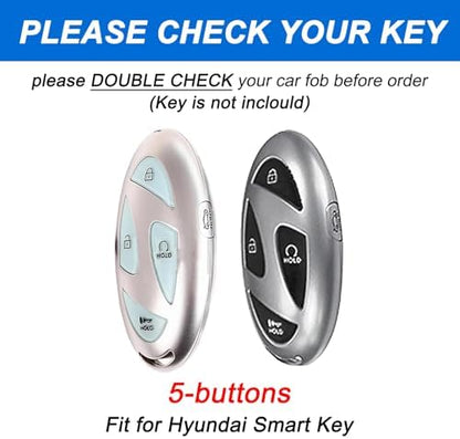 5 Buttons Compatible with Hyundai Key Fob Cover Accessories, Fits - Image 2