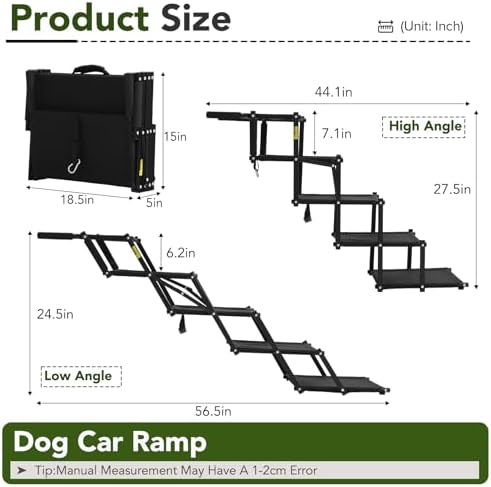 Extra Wide Dog Ramp for Car, Foldable Dog Steps for Truck SUV, 150 Lbs - Image 2
