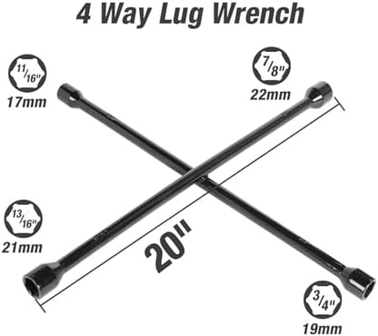BIG RED Professional 20" Universal Heavy Duty 4-Way Cross Lug Wrench - Image 2