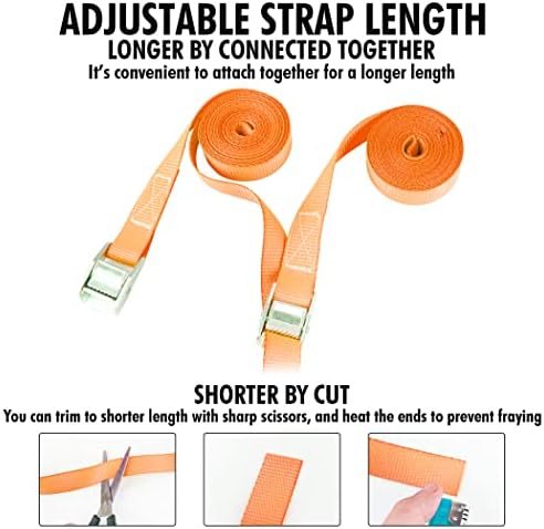 Cartman 1 in x 12 ft Lashing Straps, 10 Pack, 600 lb Break Strength - Image 5