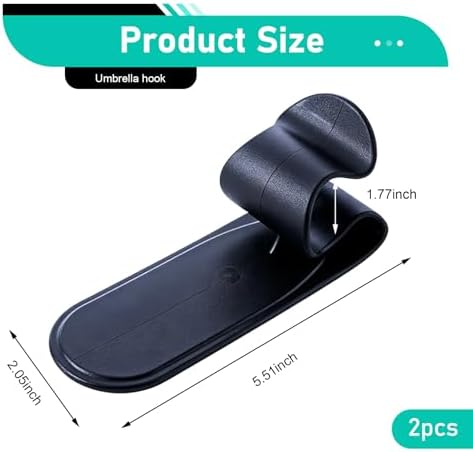 2 PCS Car Umbrella Holder Hooks, Self-Adhesive Trunk Organizer Clips - Image 2