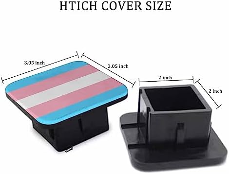 Transgender Pride Flag Receiver Hitch Cover, Light Blue Pink LGBT Pride Flag - Image 2