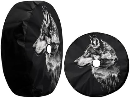 Wolf and Mountains Spare Tire Cover - Image 3