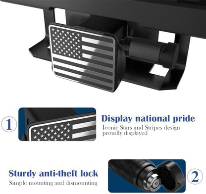 OGYE Heavy American Flag Metal Trailer Hitch Cover - Image 2
