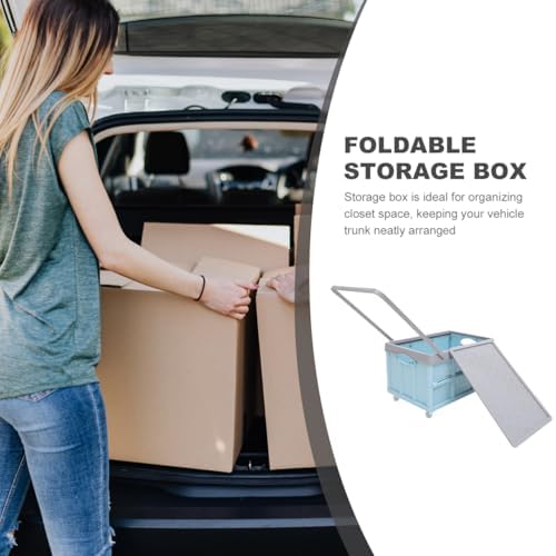 Collapsible Storage Bin with Wheels and Lids Stackable Folding Storage Box - Image 3