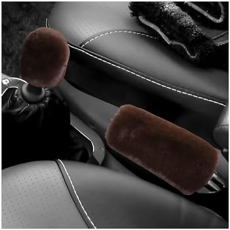 2PCS Fluffy Car Gear Shift Knob & Handbrake Cover, Comfortable Plush Shifter by XJVSS