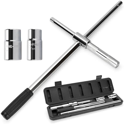 TONDA 4 Way Lug Wrench, Extended Tire Iron, 1/2" Drive, 17/19mm & 21/23mm by TONDA