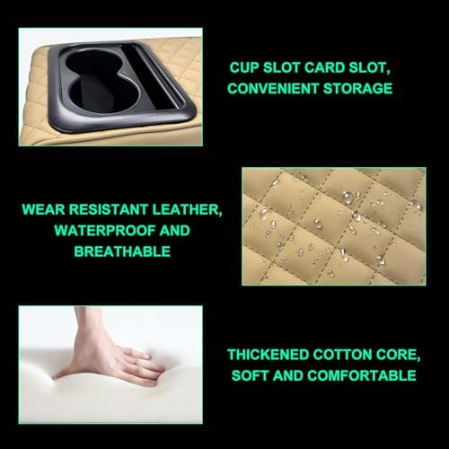 Car Center Console Armrest Pillow, Memory Foam Auto Armrest Box Cover - Image 3